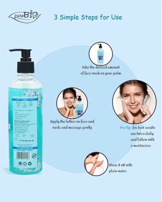 Purobio Refreshing Daily Face Wash - 500ml