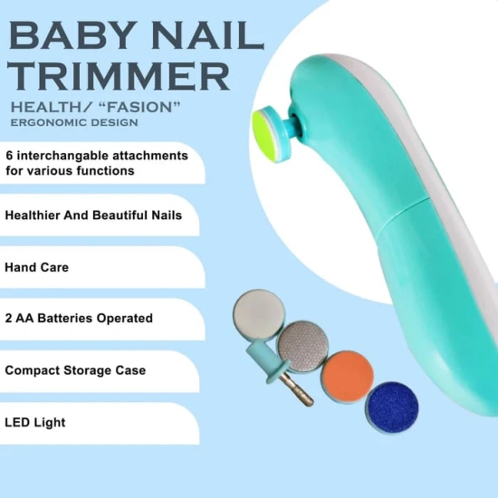 Baby Nail Trimmer / Clippers | 6 Grinding Head (Multi Color / 1 Pc / Battery not included)