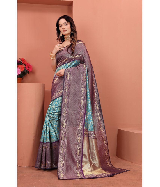 ofline selection - Rama Cotton Blend Saree With Blouse Piece ( Pack of 1 ) - Rama