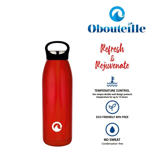 Obouteille Electric Red Stainless Steel Vacuum Insulated 950 ml Leak Proof Flask Water Bottle for School/Home/Kitchen/Office/Work/Gym/Outdoor/Exercise/Yoga/Camping/Boys/Girls/Kids/Adults