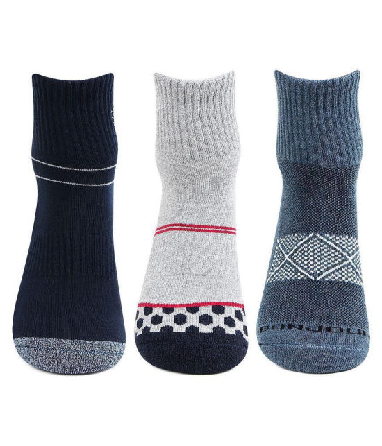 Bonjour Cotton Ankle Length Socks Pack of 3 - Multi