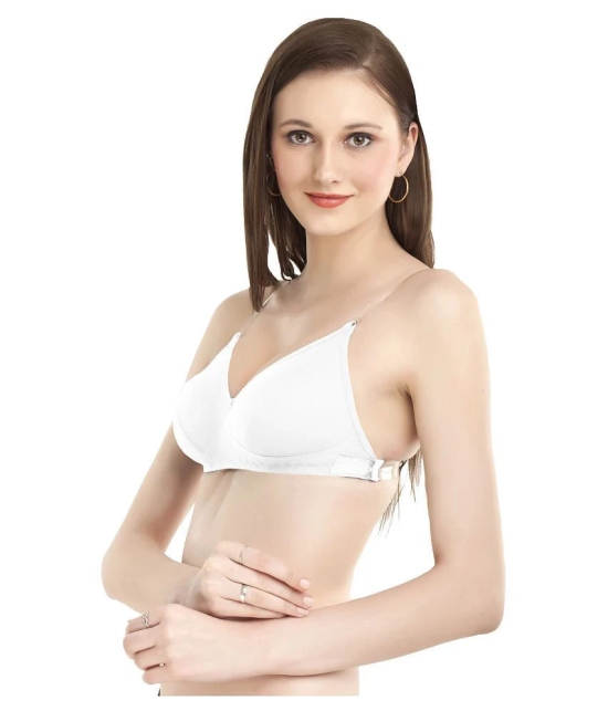 Madam White Cotton Convertable Bra - 36