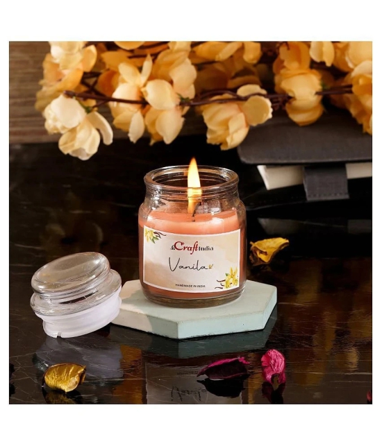 eCraftIndia Vanilla Votive Jar Candle Scented - Pack of 1