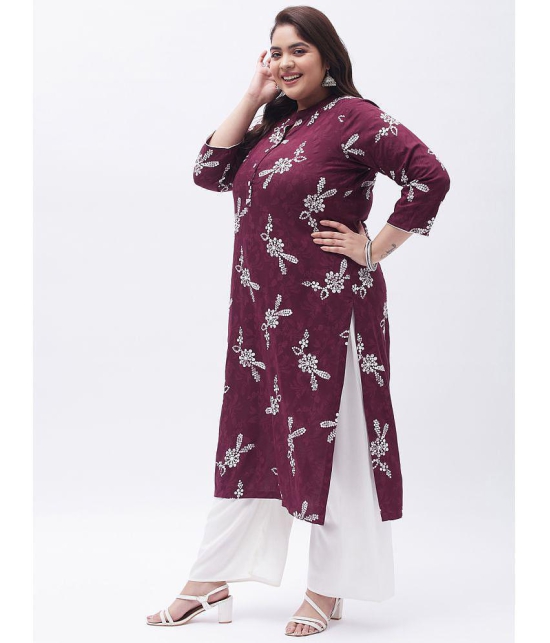 Tissu - Maroon Straight Rayon Women''s Stitched Salwar Suit ( Pack of 1 ) - None