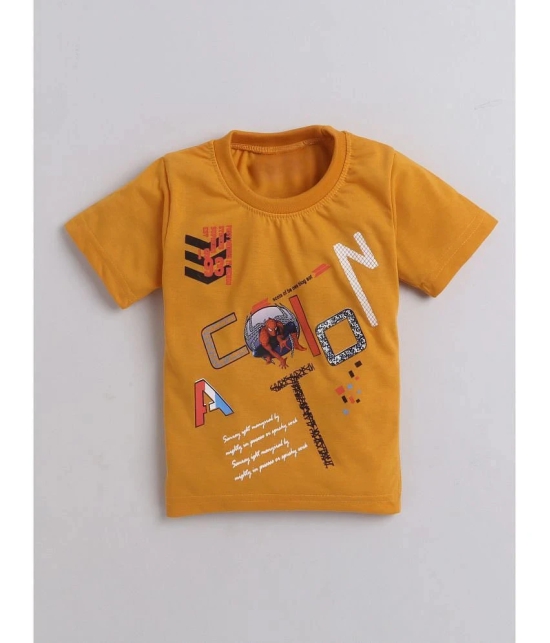 DKGF Fashion - Mustard Cotton Boys T-Shirt & Shorts ( Pack of 1 ) - None