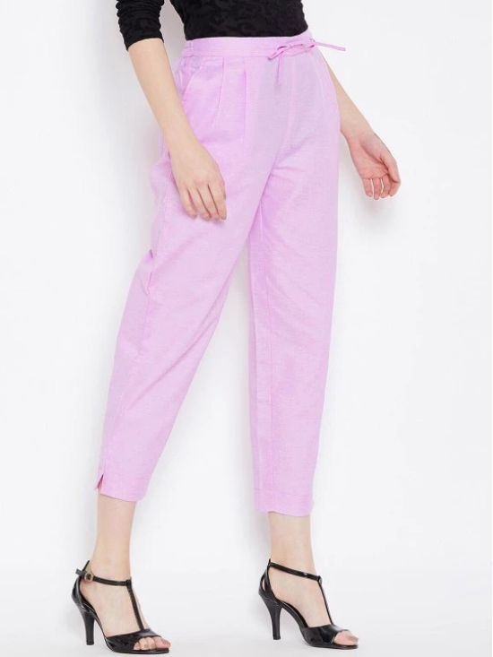 Women Lavender Relaxed Regular Fit Trousers