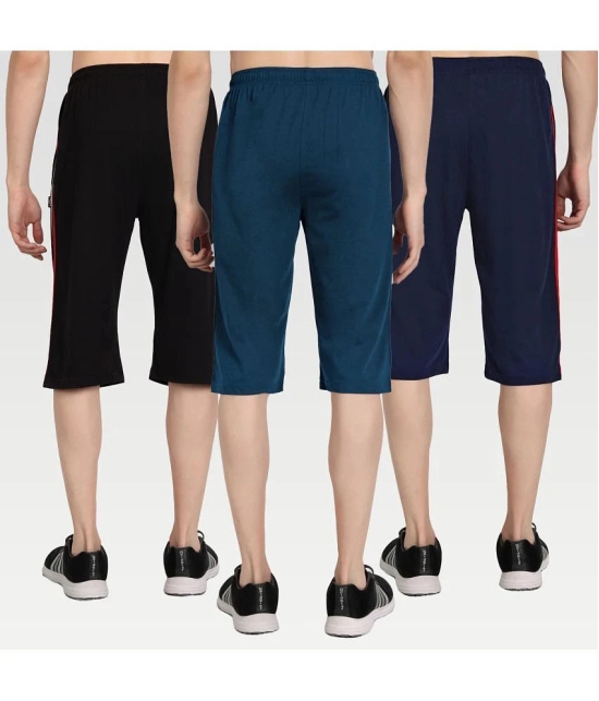 Zeffit - Multi Cotton Blend Mens Three-Fourths ( Pack of 3 ) - None