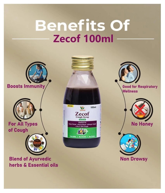 Vaddmaan Zecof - 5 x 100ml Ayurvedic cough syrup for Wet and Dry cough & Cold