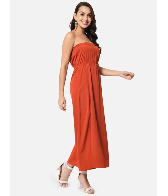 ALL WAYS YOU - Fluorescent Orange Polyester Womens Side Slit Dress ( Pack of 1 ) - None