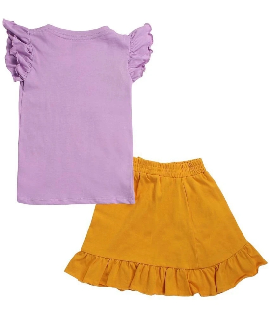 Arshia Fashions Purple Cotton Blend Girls Top With Skirt ( Pack of 1 ) - None