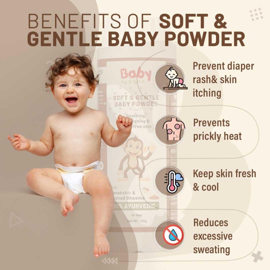 BabyOrgano Natural Ubtan and Soothing Baby Powder Combo | Natural Ubtan (100g) + Soft & Gentle Baby Powder (100g) | FDCA Certified | 100% Safe