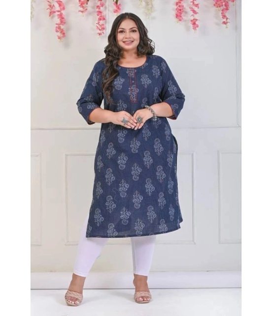 Swasti - Blue Cotton Womens Straight Kurti ( Pack of 1 ) - None