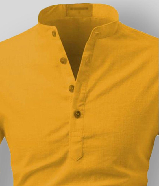 Life Roads - Yellow Cotton Men's Shirt Style Kurta ( Pack of 1 ) - M, Yellow