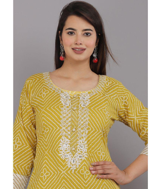 JC4U - Yellow Straight Cotton Womens Stitched Salwar Suit ( Pack of 1 ) - None