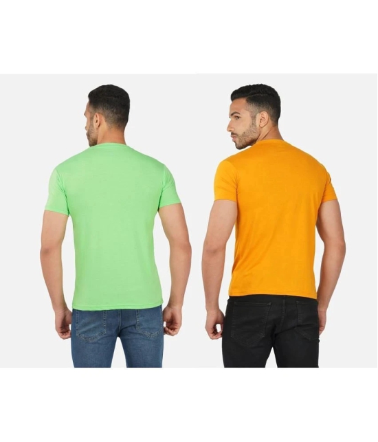 CHOZI Cotton Blend Regular Fit Printed Half Sleeves Mens T-Shirt - Multicolor ( Pack of 2 ) - None