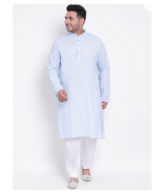 Hangup Blue Linen Kurta - None