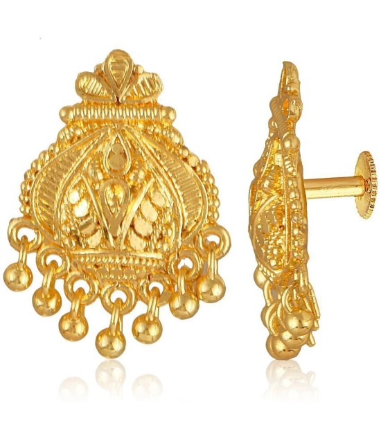 VIVASTRI Golden Stud Earrings ( Pack of 1 ) - Golden