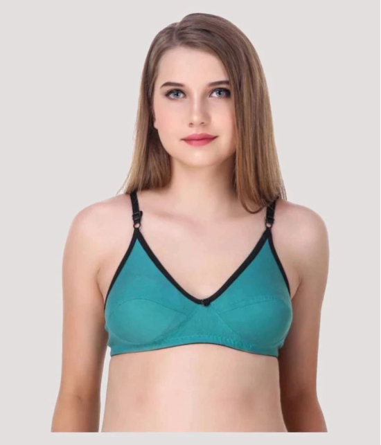 Kiran Enterprises - Multicolor Cotton Blend Non Padded Womens T-Shirt Bra ( Pack of 3 ) - None