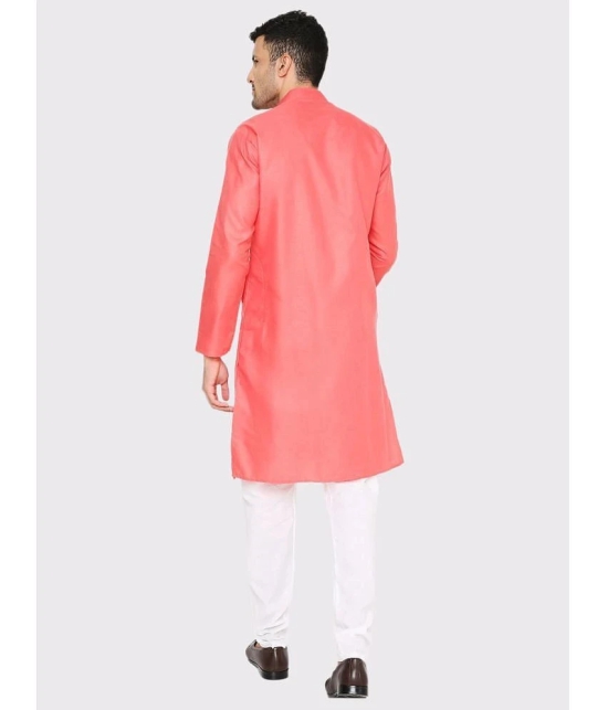 Maharaja - Coral Cotton Blend Mens Regular Kurta ( Pack of 1 ) - None