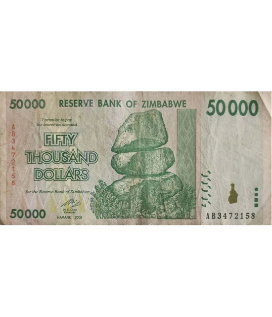 Rare Zimbabwe 50000 Fifty Thousand Dollars