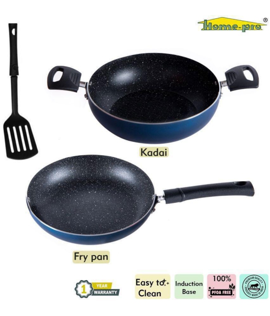 HomePro Non-Stick Set, Kadai 24.5 cm, Fry Pan 23 cm (Pack of 2)