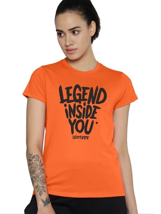 Leotude Orange Polyester Loose Fit Womens T-Shirt ( Pack of 1 ) - None