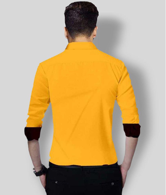 Life Roads - Yellow Cotton Slim Fit Mens Casual Shirt (Pack of 1 ) - None