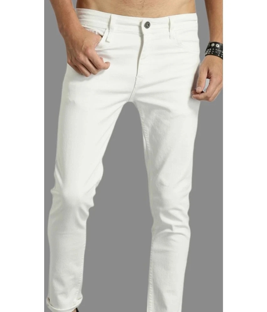 HALOGEN - White Denim Skinny Fit Mens Jeans ( Pack of 1 ) - None