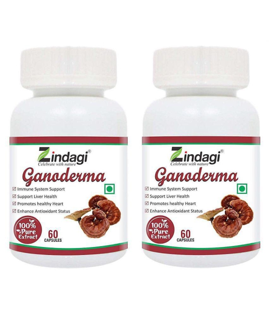 Zindagi Ganoderma Capsules - Natural Immunity Booster Capsules - Ganoderma Extract Capsules - Health Supplement 120 gm Natural Multivitamins Capsule Pack of 2