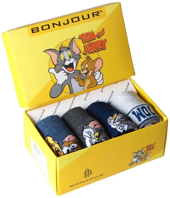 Bonjour Multicolored Tom & Jerry Crew Unisex Socks(3-5Y) - 3-5Y