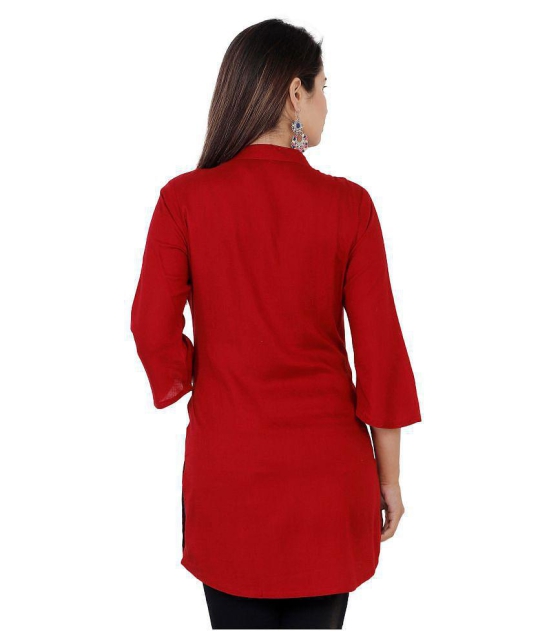 HIGHLIGHT FASHION EXPORT - Red Rayon Women''s Straight Kurti ( Pack of 1 ) - M