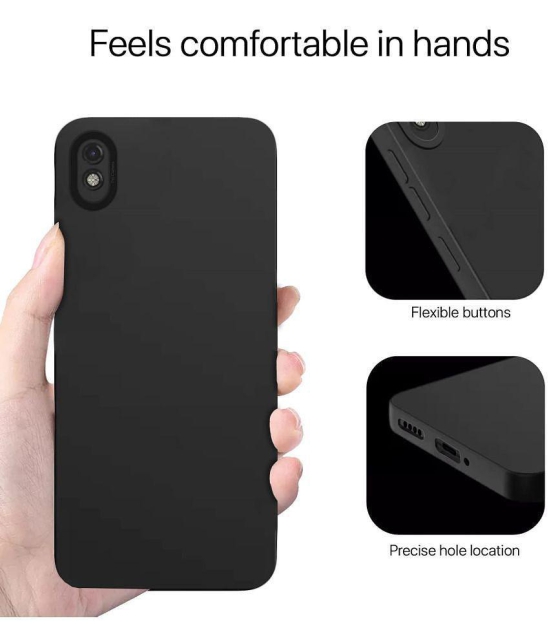 Case Vault Covers - Black Silicon Plain Cases Compatible For Redmi 9A sport ( Pack of 1 ) - Black