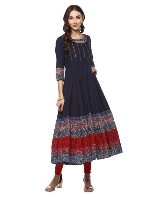 Yash Gallery Multicolor Cotton Anarkali Kurti - None