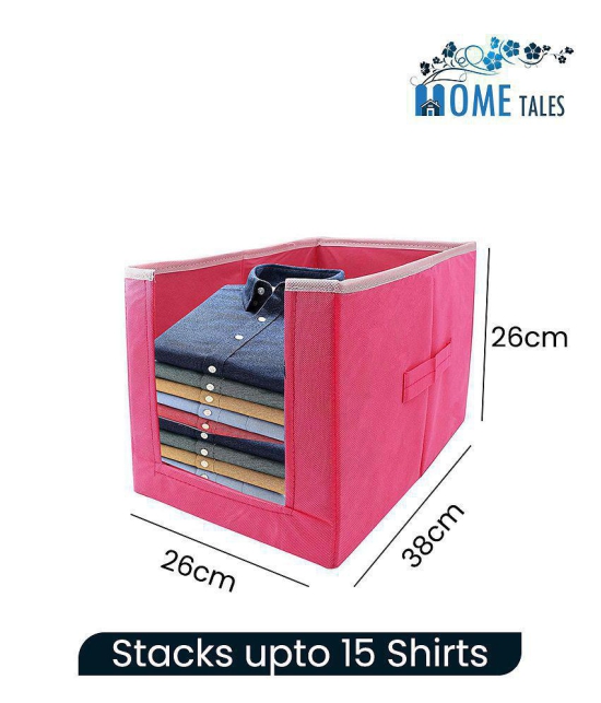 HOMETALES Non-Woven Shirt Stacker & Cloth Organizer, Pack of 9 (Pink)