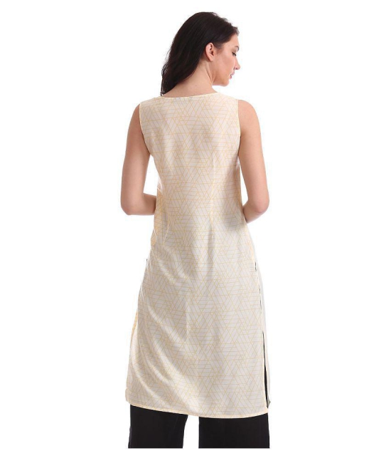 Karigari - White Rayon Women's Straight Kurti - S