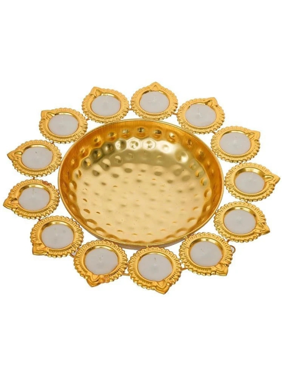 JaipurCrafts Gold Iron Diwali Diya