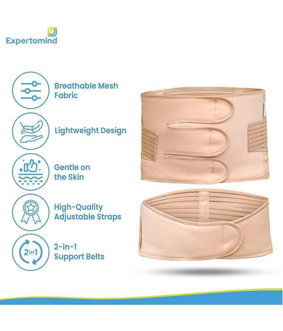 Expertomind Maternity Belt After Delivery C Section 2-In-1 Abdominal Belt For Women Body Shaper 2XL Size Abdominal Binder And Maternity Belt - None