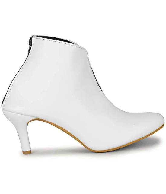 Ishransh White Womens Ankle Length Boots - None