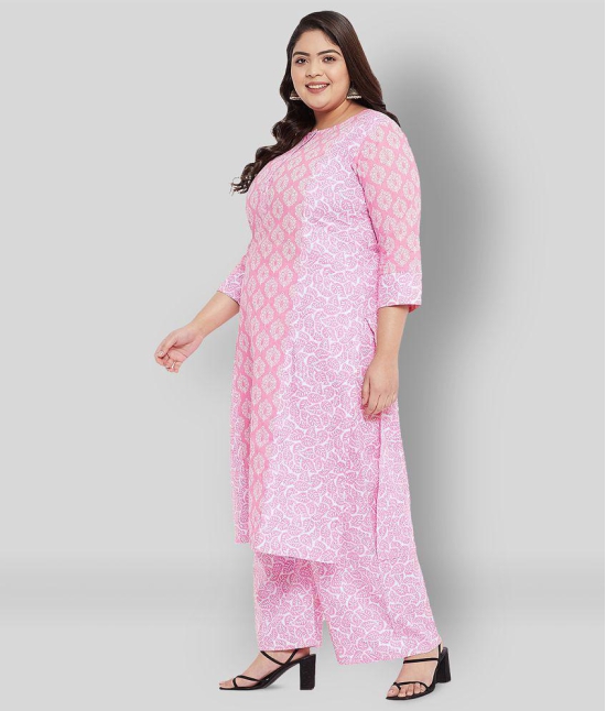 Tissu - Pink Straight Cotton Women's Stitched Salwar Suit ( Pack of 1 ) - None