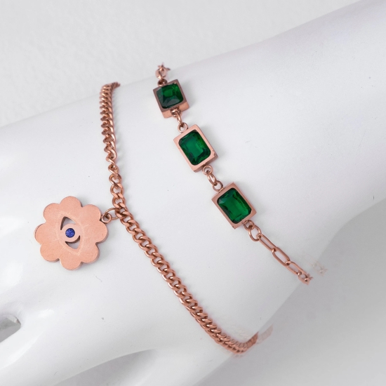 Maci Emerald Bracelet-Silver