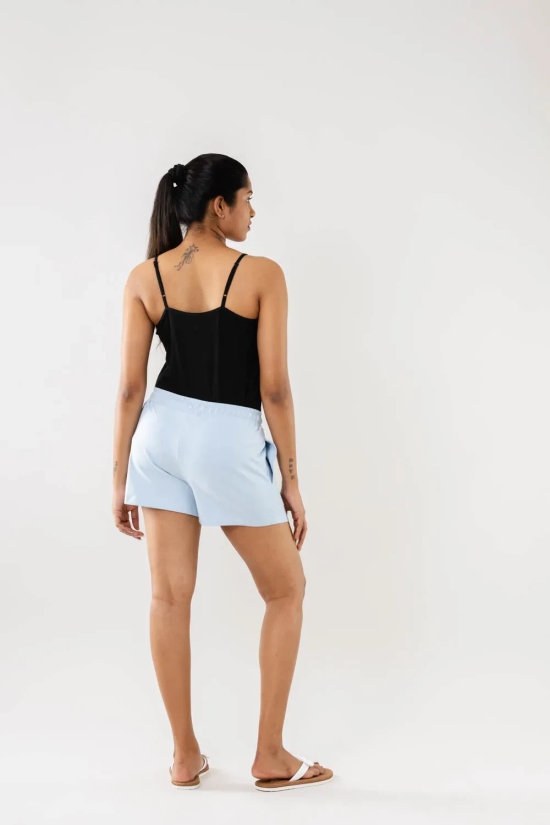 Sky Blue Women Shorts-M