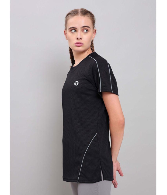 Technosport Black Polyester Tees - Single - None