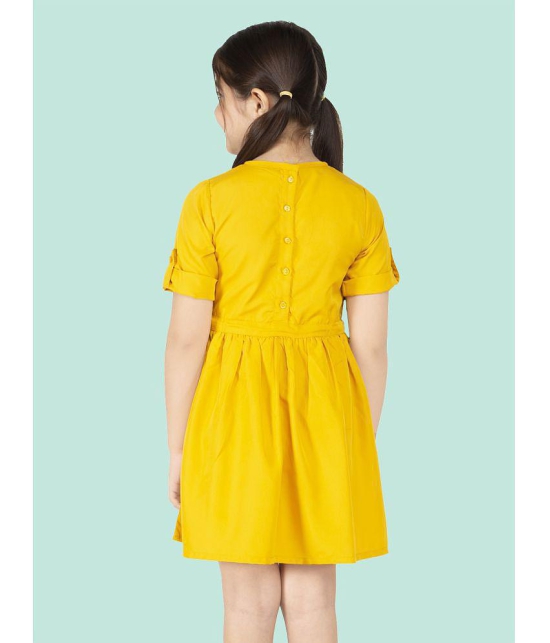 Naughty Ninos Yellow Polyester Girls A-line Dress ( Pack of 1 ) - None