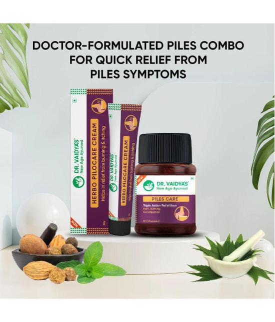 Dr. Vaidya's Piles Management Combo (2 Piles Care + 1 Pilocare Cream)