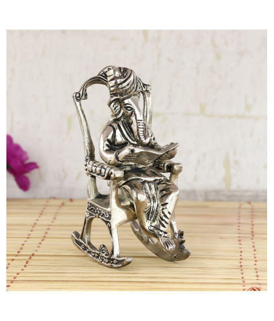 eCraftIndia Showpiece Steel Ganesha Idol 7 x 12 cms Pack of 1