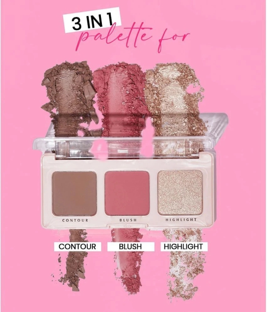 Glam21 Cheeky Affair Face Palette With 3 in 1 Contour, Blush & Highlighter Palette 8.6gm Sweet-03