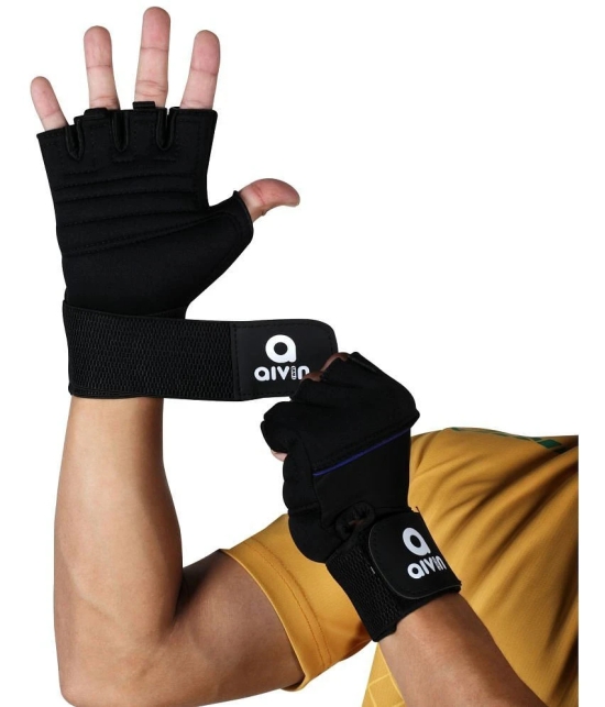 Aivin Gripper Unisex Polyester Gym Gloves For Beginners Fitness Training and Workout With Half-Finger Length - One Size