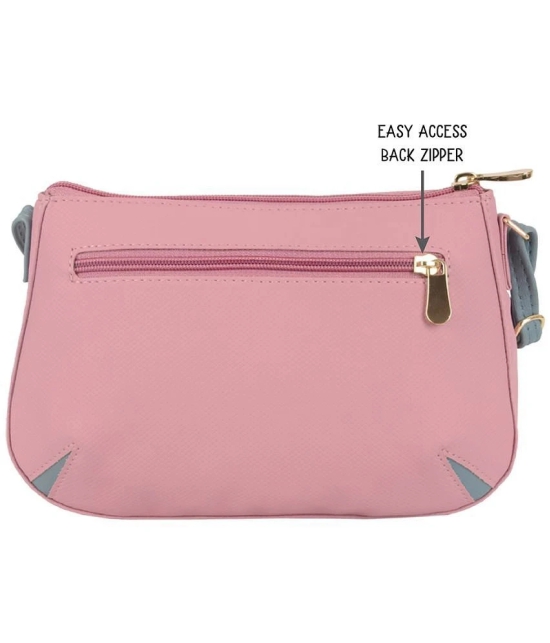 Baggit Pink Faux Leather Sling Bag - Pink