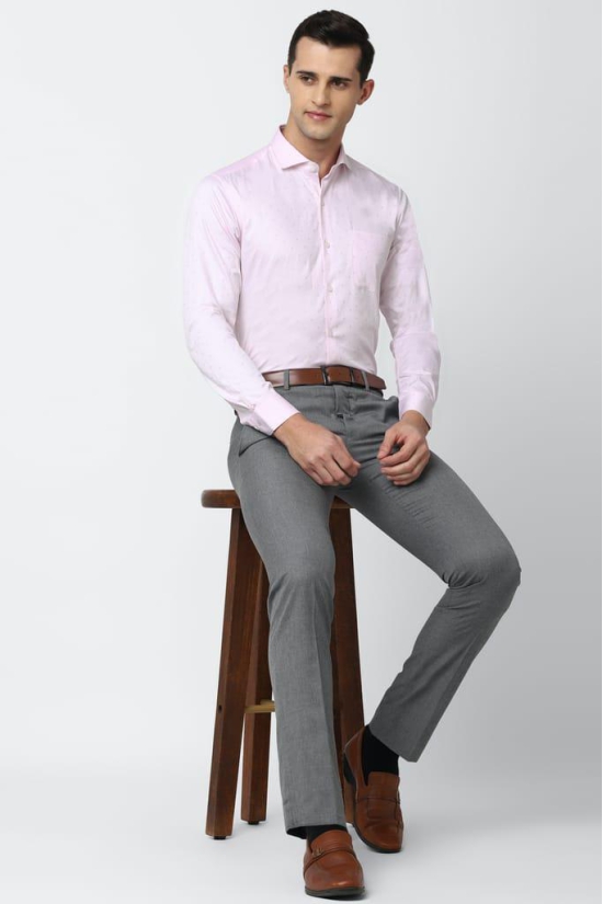 Men Pink Regular Fit Formal Full Sleeves Formal Shirt