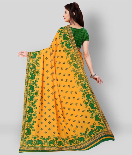 Anand Sarees - Yellow Georgette Saree With Blouse Piece (Pack of 1)